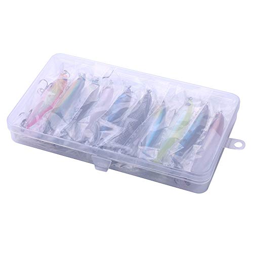 VOANZO 10PCS Cebo de simulación láser 3D Minnow Artificial señuelos de Pesca cebos, plástico Aparejos de Pesca bajo, Cebo Duro Cebo de Pesca Realista Cebo de Pesca