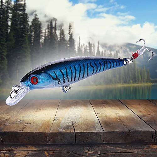 VOANZO 10PCS Cebo de simulación láser 3D Minnow Artificial señuelos de Pesca cebos, plástico Aparejos de Pesca bajo, Cebo Duro Cebo de Pesca Realista Cebo de Pesca