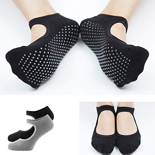Vockvic 2 Pares de Calcetines de Yoga para Mujeres, Calcetines Antideslizantes, Yoga, Pilates, Bikram, Ballet, Ejercicio, Actividades de Estudio Vockvic 2 Pares de Calcetines de Yoga para Mujeres, Calcetines Antideslizantes, Yoga, Pilates, Bikram, Ballet, Ejercicio, Actividades de Estudio