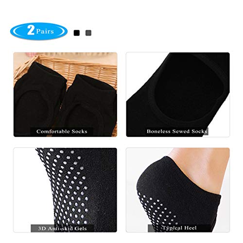 Vockvic 2 Pares de Calcetines de Yoga para Mujeres, Calcetines Antideslizantes, Yoga, Pilates, Bikram, Ballet, Ejercicio, Actividades de Estudio Vockvic 2 Pares de Calcetines de Yoga para Mujeres, Calcetines Antideslizantes, Yoga, Pilates, Bikram, Ballet, Ejercicio, Actividades de Estudio