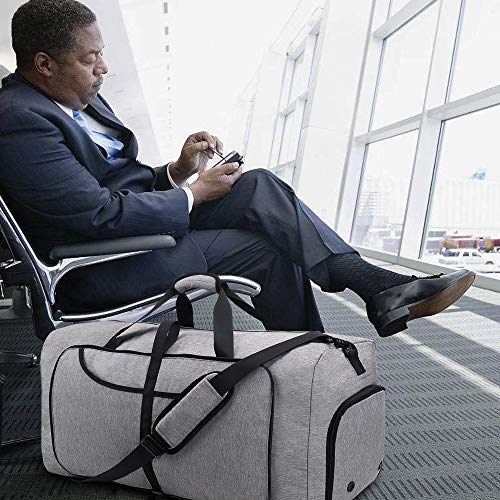 Vogshow Bolsa de Viaje Plegable Grande de 80 l, Bolsa Ligera Impermeable Plegable Bolsa de Fin de Semana, Bolsa Deporte con Compartimento para Zapatos para Hombres y Mujeres