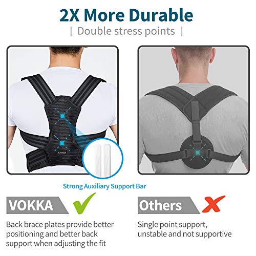 VOKKA Corrector de Postura, Corrector y Soporte para Columna Vertebral, Alivia Dolor en Cuello, Espalda y Hombros, Ajustable y Transpirable, Mejora la Postura y Proporciona Soporte para la Espalda, XL VOKKA Corrector de Postura, Corrector y Soporte para Columna Vertebral, Alivia Dolor en Cuello, Espalda y Hombros, Ajustable y Transpirable, Mejora la Postura y Proporciona Soporte para la Espalda, XL