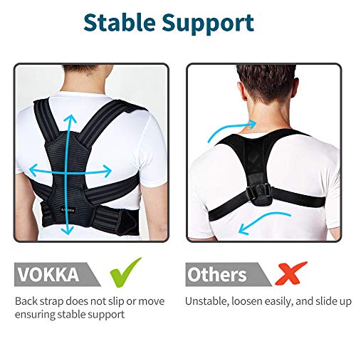 VOKKA Corrector de Postura, Corrector y Soporte para Columna Vertebral, Alivia Dolor en Cuello, Espalda y Hombros, Ajustable y Transpirable, Mejora la Postura y Proporciona Soporte para la Espalda, M VOKKA Corrector de Postura, Corrector y Soporte para Columna Vertebral, Alivia Dolor en Cuello, Espalda y Hombros, Ajustable y Transpirable, Mejora la Postura y Proporciona Soporte para la Espalda, M