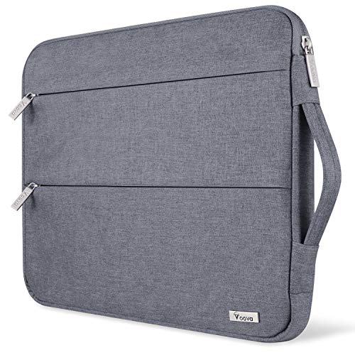 Voova 15 15.6 14 Pulgadas Funda para Portátil, Impermeable con Interior Suave, Compatible con MacBook Pro,Surface Laptop 3 15,XPS 15, Chromebook 14/15 con Asa y Bolsillos Laterales,(Gris)