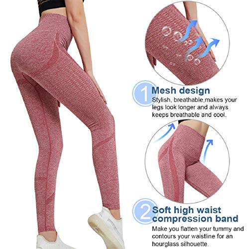 Voqeen Gym Legging Fitness para Mujer Mallas Yoga Mujer Pantalon Yoga Huecos Ropa Deportiva Mujer