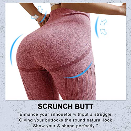 Voqeen Mujer Pantalones De Yoga Deportivos Leggings Alta Cintura Adelgazantes Elásticos y Transpirable secado rápido Fitness Jogging Leggins