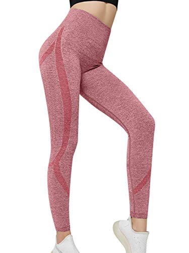 Voqeen Mujer Pantalones De Yoga Deportivos Leggings Alta Cintura Adelgazantes Elásticos y Transpirable secado rápido Fitness Jogging Leggins