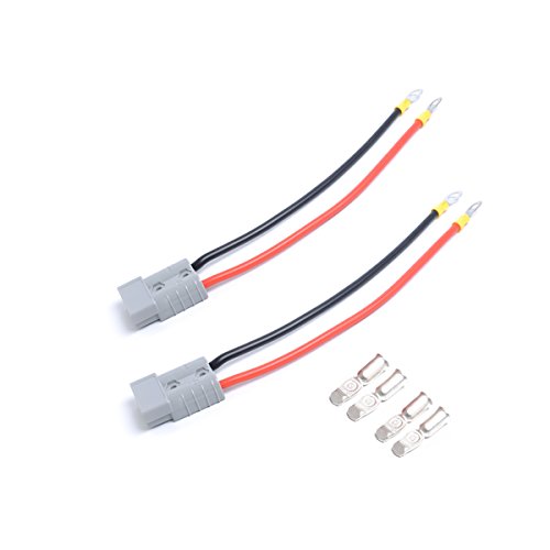 VORCOOL - Conector rápido de batería con cable de 25 cm, 50 A, 600 V, color gris