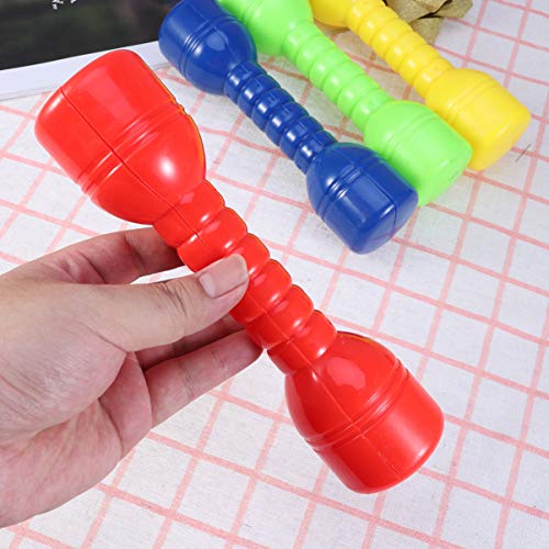 VOSAREA Juego de 4/8 mancuernas para niños, de plástico, para ejercicio, fitness, deporte, para gimnasio, casa, escuela, materna (Color aleatorio)