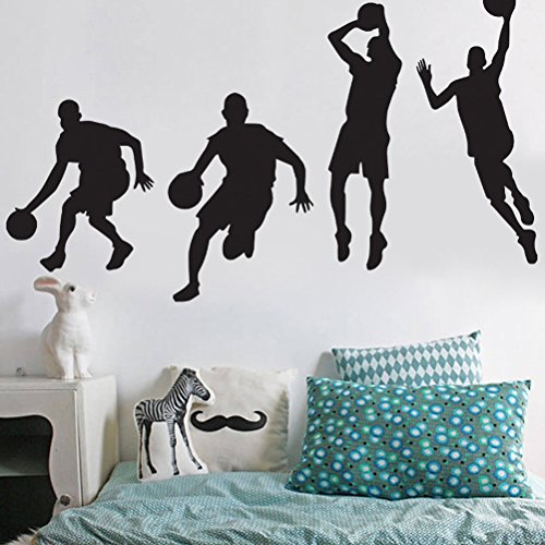 VOSAREA Jugadores de Baloncesto Etiqueta de la Pared Vinilo removible Inspiración Decoración de la Pared Arte de la Pared para la Sala de Clase - Negro VOSAREA Jugadores de Baloncesto Etiqueta de la Pared Vinilo removible Inspiración Decoración de la Pared Arte de la Pared para la Sala de Clase - Negro