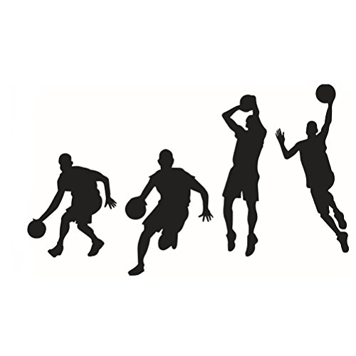 VOSAREA Jugadores de Baloncesto Etiqueta de la Pared Vinilo removible Inspiración Decoración de la Pared Arte de la Pared para la Sala de Clase - Negro