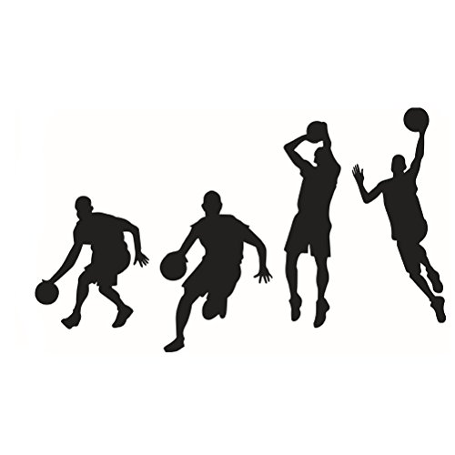 VOSAREA Jugadores de Baloncesto Etiqueta de la Pared Vinilo removible Inspiración Decoración de la Pared Arte de la Pared para la Sala de Clase - Negro VOSAREA Jugadores de Baloncesto Etiqueta de la Pared Vinilo removible Inspiración Decoración de la Pared Arte de la Pared para la Sala de Clase - Negro