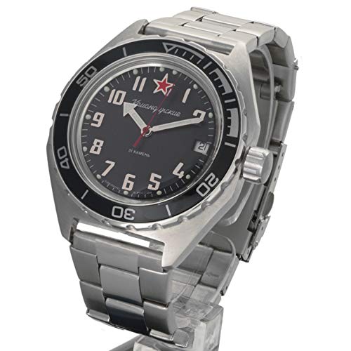 Vostok Komandirskie reloj de pulsera militar ruso automático WR 200m #02-65 caso