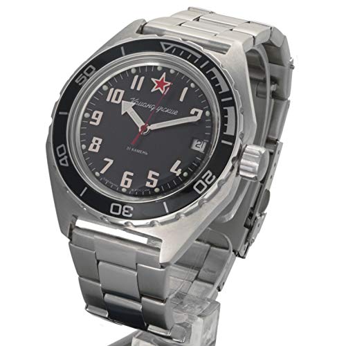 Vostok Komandirskie reloj de pulsera militar ruso automático WR 200m #02-65 caso Vostok Komandirskie reloj de pulsera militar ruso automático WR 200m #02-65 caso