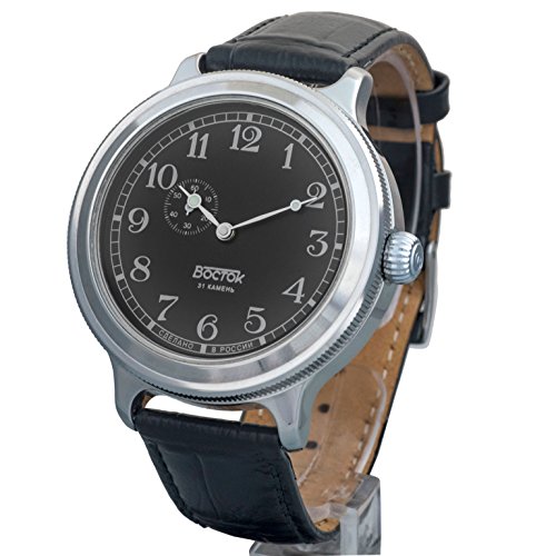 Vostok Retro Kirovskie K-43 WWII - Reloj de pulsera para hombre, estilo II Guerra Mundial, cuerda automática, correa de piel