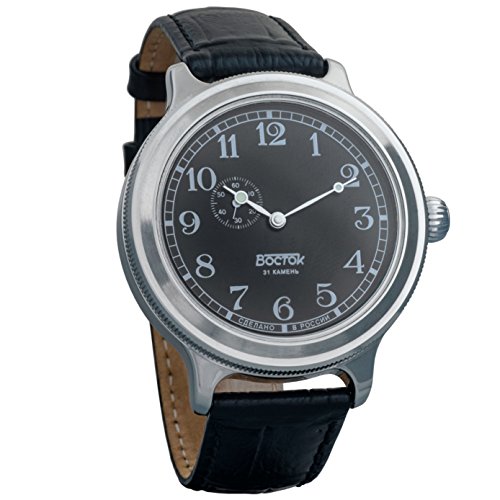 Vostok Retro Kirovskie K-43 WWII - Reloj de pulsera para hombre, estilo II Guerra Mundial, cuerda automática, correa de piel Vostok Retro Kirovskie K-43 WWII - Reloj de pulsera para hombre, estilo II Guerra Mundial, cuerda automática, correa de piel