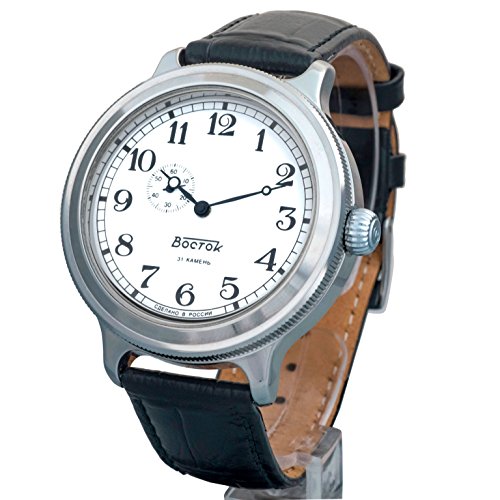 Vostok Retro Kirovskie K-43 WWII - Reloj de pulsera para hombre, estilo II Guerra Mundial, cuerda automática, correa de piel Vostok Retro Kirovskie K-43 WWII - Reloj de pulsera para hombre, estilo II Guerra Mundial, cuerda automática, correa de piel