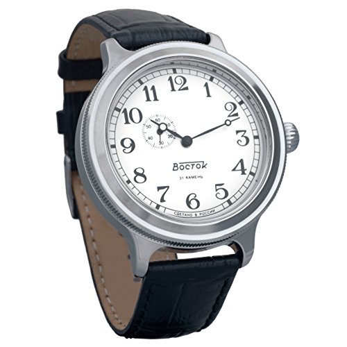 Vostok Retro Kirovskie K-43 WWII - Reloj de pulsera para hombre, estilo II Guerra Mundial, cuerda automática, correa de piel Vostok Retro Kirovskie K-43 WWII - Reloj de pulsera para hombre, estilo II Guerra Mundial, cuerda automática, correa de piel