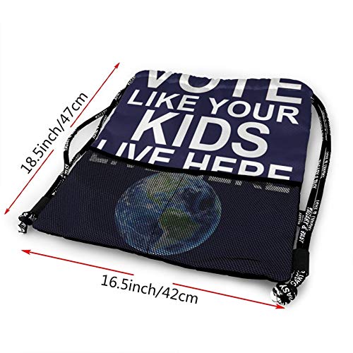 Vote Like Your Kids Live Here Bundle Backpack Unisex Home Gym Sack Bag Sport Drawstring Backpack Bag