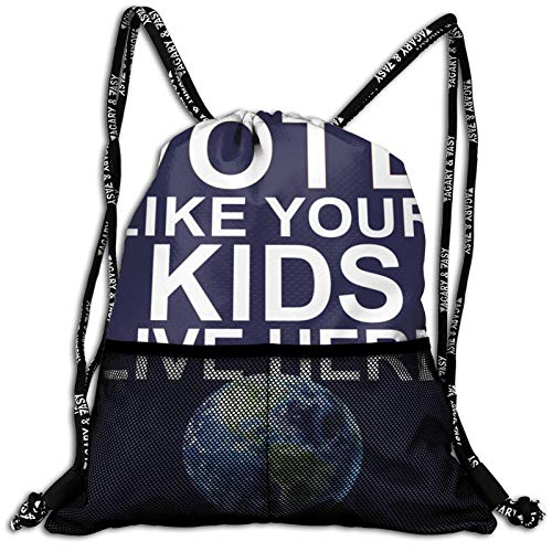 Vote Like Your Kids Live Here Bundle Backpack Unisex Home Gym Sack Bag Sport Drawstring Backpack Bag