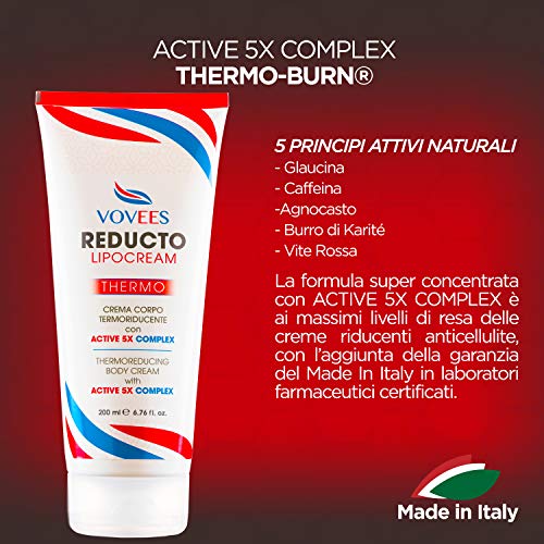 VOVEES Reducto Lipocream - Crema termogénica anticelulítica - Quemador de grasa y adelgazante - 200ml VOVEES Reducto Lipocream - Crema termogénica anticelulítica - Quemador de grasa y adelgazante - 200ml