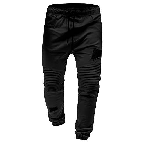 VPASS Pantalones para Hombre,Cintura Ajustable por Cordón y Bolsillos Pantalones Moda Pop Casuales Chándal de Hombres Jogging Pants Trend Largo Pantalones