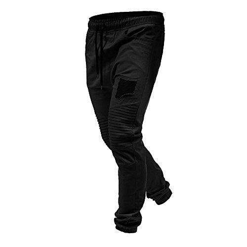 VPASS Pantalones para Hombre,Cintura Ajustable por Cordón y Bolsillos Pantalones Moda Pop Casuales Chándal de Hombres Jogging Pants Trend Largo Pantalones