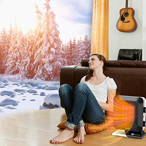 VPCOK Calefactor Ceramico Bajo Consumo Calefactor de Aire Caliente, 3 Modos, Termostato Regulable, Calefactor Baño Bajo Consumo, PTC Elemento de Cerámica VPCOK Calefactor Ceramico Bajo Consumo Calefactor de Aire Caliente, 3 Modos, Termostato Regulable, Calefactor Baño Bajo Consumo, PTC Elemento de Cerámica