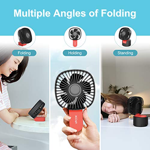 VPCOK Mini Ventilador USB Silencioso 2 en 1 Ventiladores de Sobremesa Ventilador Portátil con 3 Velocidades de Viento Potentes, Plegable 180° y Rotación de 60°, para Escritorio, Oficina, Viaje VPCOK Mini Ventilador USB Silencioso 2 en 1 Ventiladores de Sobremesa Ventilador Portátil con 3 Velocidades de Viento Potentes, Plegable 180° y Rotación de 60°, para Escritorio, Oficina, Viaje