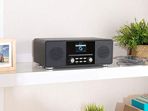 VR-Radio Radio Digital: Radio por Internet estéreo con Reproductor de CD, Dab + / FM y Bluetooth, 40 W, Negro (Internet Radio Discos compactos)