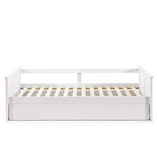 VS Venta-stock Cama Nido Juvenil Camila 90X190, Color Blanco, Dimensiones: 199cm (Largo), 105cm (Ancho) y 62cm (Alto)