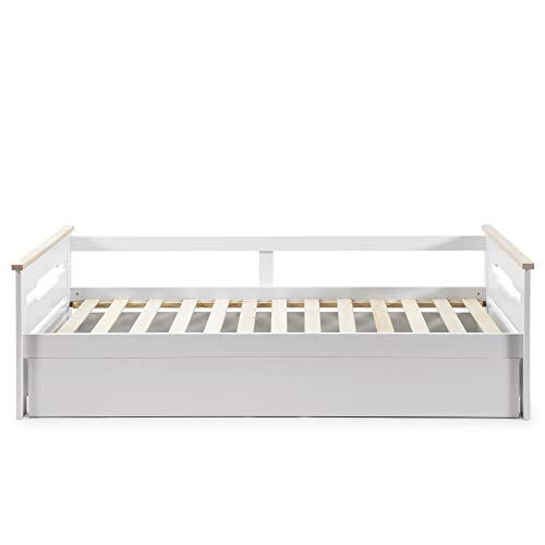 VS Venta-stock Cama Nido Juvenil Claudia 90X190, Color Blanco, Dimensiones: 200cm (Largo), 105cm (Ancho) y 62cm (Alto)