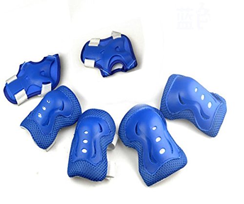 VSOAIR Los Niños de 6 PC de Patinaje sobre Ruedas de la Muñeca del Codo Rodilleras Equipo de Protección de 3-13 Años de Edad (Azul) VSOAIR Los Niños de 6 PC de Patinaje sobre Ruedas de la Muñeca del Codo Rodilleras Equipo de Protección de 3-13 Años de Edad (Azul)