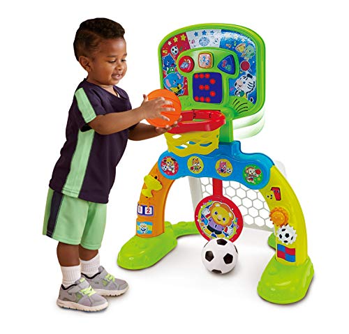 VTech - Centro de deportes Basket-Gol, Portería de fútbol, canasta de baloncesto y diana, disfruta jugando, efectos especiales y respuestas interactivas, incluye tres pelotas, marcador LED (80-533522) VTech - Centro de deportes Basket-Gol, Portería de fútbol, canasta de baloncesto y diana, disfruta jugando, efectos especiales y respuestas interactivas, incluye tres pelotas, marcador LED (80-533522)