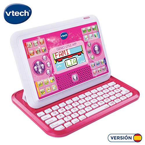 VTech Genio Little App, Juguete para aprender en casa, ordenador tablet educativo para jugar en dos modos distintos, 80 actividades que enseñan letras, inglés, matemáticas, ciencias, rosa (80-155557) VTech Genio Little App, Juguete para aprender en casa, ordenador tablet educativo para jugar en dos modos distintos, 80 actividades que enseñan letras, inglés, matemáticas, ciencias, rosa (80-155557)