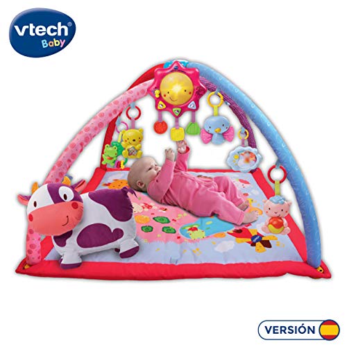 VTech Mantita de juego cantarín 2 en 1, manta y gimnasio de aprendizaje para bebé con más de 40 canciones, frases y melodías, panel extraíble, color rosa (80-146457) VTech Mantita de juego cantarín 2 en 1, manta y gimnasio de aprendizaje para bebé con más de 40 canciones, frases y melodías, panel extraíble, color rosa (80-146457)