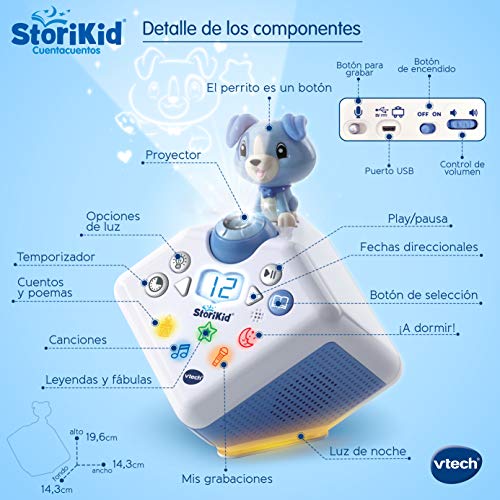 VTech- StoriKid Cuentacuentos, Color blanco/azul, única (3480-608077)