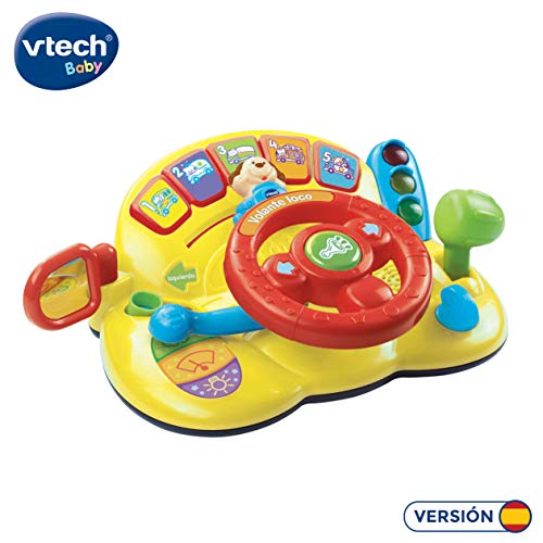 VTech Volante de Paseo Tut Tut Bólidos, Juguete para el Carrito con Tiras de Sujeción, Simulador de Conducción que Enseña Palabras Nuevas y Seguridad Vial (80-192522) , color/modelo surtido