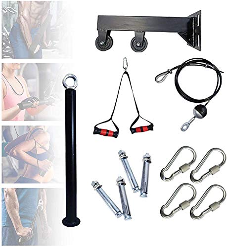 VULID Conjunto de Sistemas de polea de Fuerza montada en Pared, Entrenador de Rodillos de muñeca de antebrazo para el hogar para Tirar de Lat, rizos de bíceps, Extensiones de tríceps Fitness