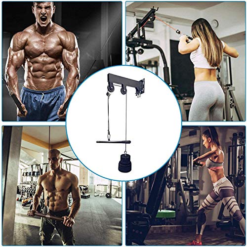 VULID Entrenador de Rodillos de muñeca de antebrazo para el hogar, Conjunto de Sistemas de polea de Fuerza de Pared, rizos de bíceps, Extensiones de tríceps Fitness para tirones Lat