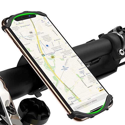 VUP Soporte Móvil Bicicleta, 360° Rotación Ajustable Soporte Móvil Moto para iPhone SE/11 Pro/X/XS/XR/8 Plus/7 Plus, Samsung Galaxy S10 P/S9/S8 P/S7 Edge, Huawei, Xiaomi/Redmi Telefono&GPS (4"-6.5")