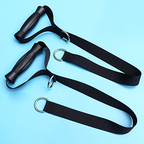 Wakauto 2 Piezas de Cuerda de Fitness con Mango de Plástico Cuerda de Tirón de Fitness Duradera Cuerda de Gimnasio Resistente Al Cinturón de Fitness para Hombros de Bíceps de Abdomen