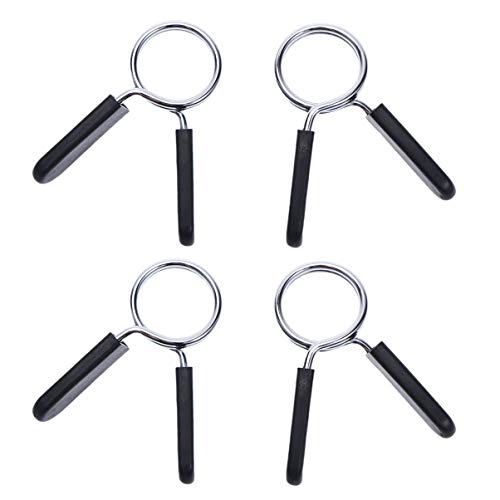 Wakauto 4Pcs 30Mm Pinzas de Resorte Abrazaderas Collares Mancuernas Abrazaderas de Barra con Pesas Collares de Resorte para Levantamiento de Pesas Gimnasio de Levantamiento de Pesas en Forma Cruzada