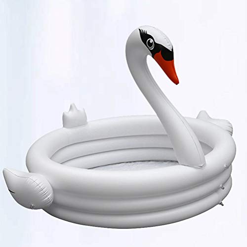 Wakauto Cisne Blanco en Forma de Piscina casera bañera Piscina Inflable Juegos educativos artículos Deportivos para niños niñas (Blanco) Wakauto Cisne Blanco en Forma de Piscina casera bañera Piscina Inflable Juegos educativos artículos Deportivos para niños niñas (Blanco)
