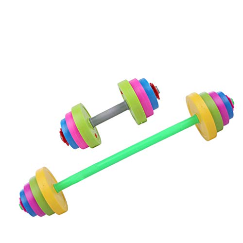 Wakauto Mancuernas Ajustables para Niños Conjunto de Juguetes con Barra para Niños Principiante Gimnasio Entrenamiento Levantamiento de Pesas Y Levantamiento de Pesas