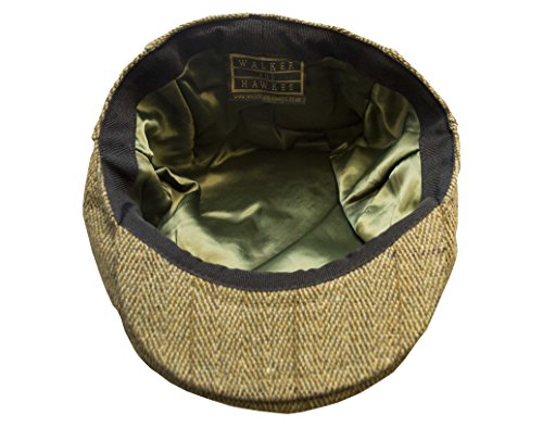 Walker and Hawkes - Boina Unisex de Tweed - Gorra de Estilo campiña Inglesa - Ideal para la hípica y la Caza - Salvia Claro - L (59cm)