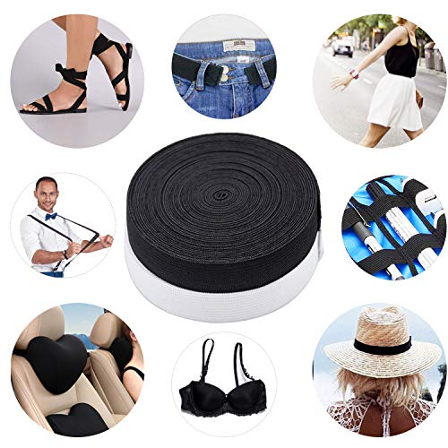 Wandefol 2pcs Banda Elástica Costura, Cinta de Goma de Costura, Correa Elástica para Coser, Cinta Elástica para Ropa Manualidad Coser Bricolaje 2 Rollos Blanco Negro 5M Extra Elasticidad Wandefol 2pcs Banda Elástica Costura, Cinta de Goma de Costura, Correa Elástica para Coser, Cinta Elástica para Ropa Manualidad Coser Bricolaje 2 Rollos Blanco Negro 5M Extra Elasticidad