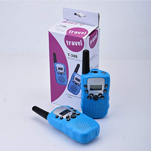 WANFEI Walkie Talkies Niños, Walky Talky Niños 3KM Largo Alcance con 8 Canales Función de VOX Linterna LCD, Inalámbrico Interfono Juguetes para Niños Regalo Festival Interior Exteriores-2 Pack