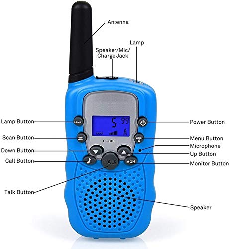 WANFEI Walkie Talkies Niños, Walky Talky Niños 3KM Largo Alcance con 8 Canales Función de VOX Linterna LCD, Inalámbrico Interfono Juguetes para Niños Regalo Festival Interior Exteriores-2 Pack WANFEI Walkie Talkies Niños, Walky Talky Niños 3KM Largo Alcance con 8 Canales Función de VOX Linterna LCD, Inalámbrico Interfono Juguetes para Niños Regalo Festival Interior Exteriores-2 Pack