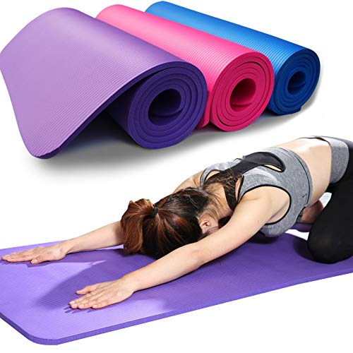 WANGRUIMEI Yoga Mat Grueso Grande Colchoneta de Ejercicio Antideslizante con Correa de Transporte para Pilates 181cm * 63cm * 1cm (Rosado)